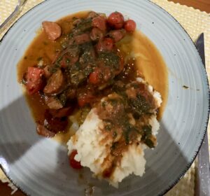 Hearty Chorizo & Cherry Tomato Stew with Potato Mash & Parsley